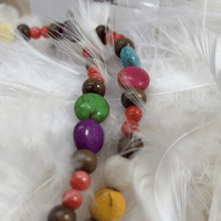 Magnesite, Wood and Bamboo Coral Necklace