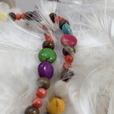 Magnesite, Wood and Bamboo Coral Necklace