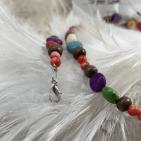 Magnesite, Wood and Bamboo Coral Necklace