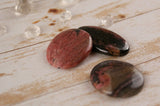 Rhodonite In Quartz Cabochons